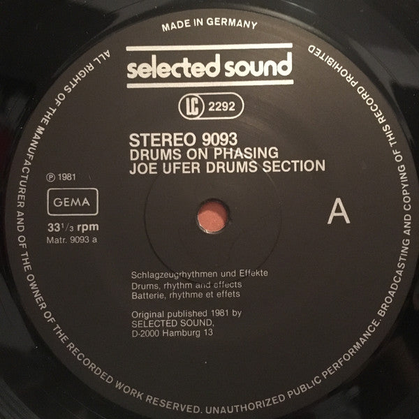 Joe Ufer Drums Section ~ Drums On Phasing (Vinyl) - Djungel & Jazz