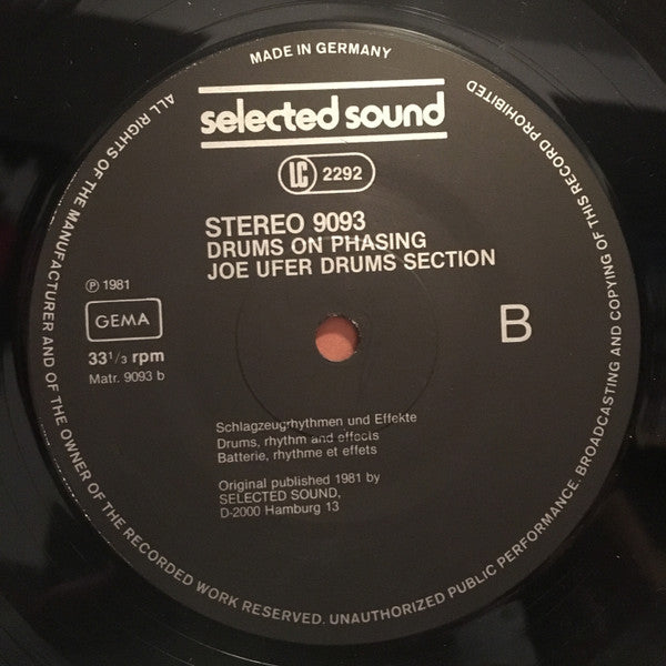 Joe Ufer Drums Section ~ Drums On Phasing (Vinyl) - Djungel & Jazz