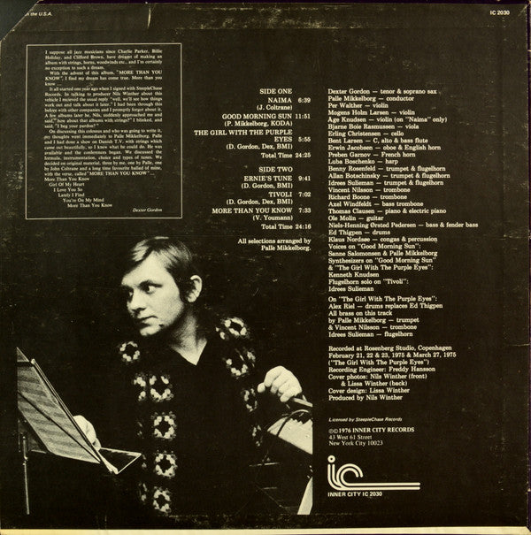 Dexter Gordon & Orchestra ~ More Than You Know (Vinyl) - Djungel & Jazz