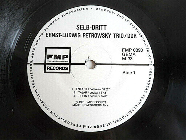 Ernst-Ludwig Petrowsky Trio ~ Selb-Dritt (Vinyl) - Djungel & Jazz