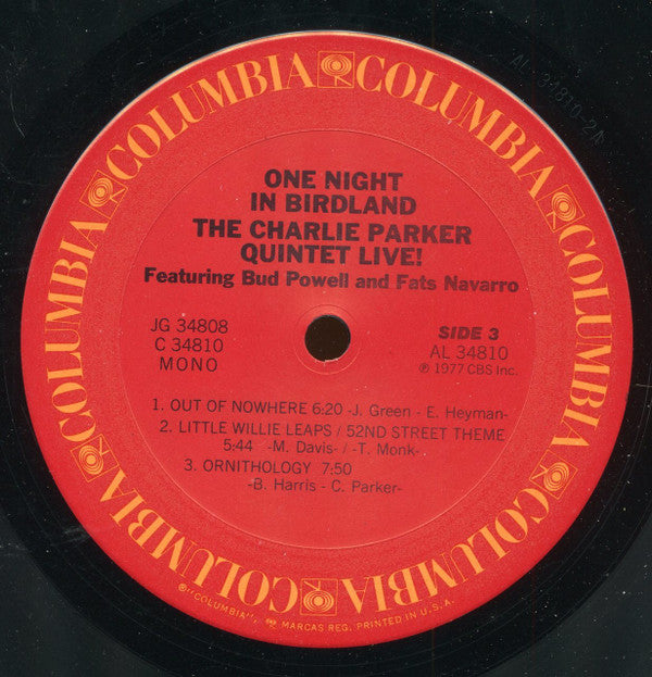 Charlie Parker ~ One Night In Birdland (Vinyl) - Djungel & Jazz