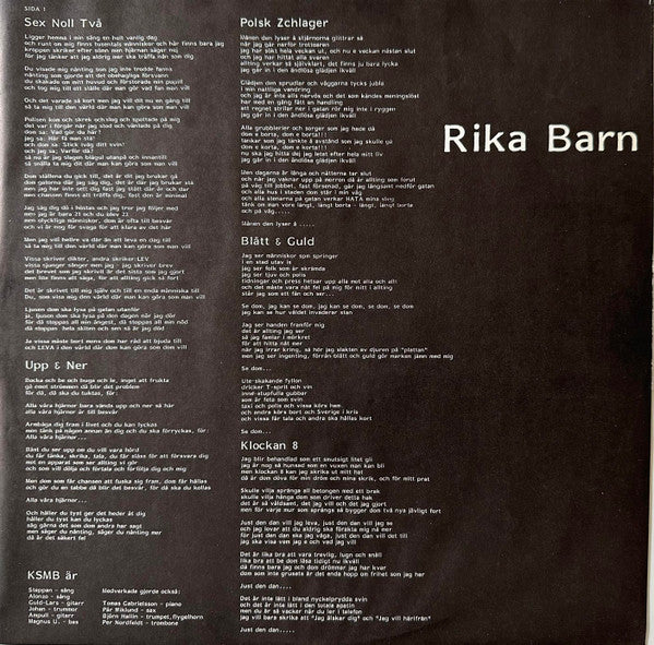 KSMB : Rika Barn Leka Bäst (LP, Album, Emb)