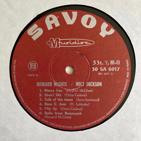 Howard McGhee - Milt Jackson ~ Howard McGhee Et Milt Jackson (Vinyl) - Djungel & Jazz