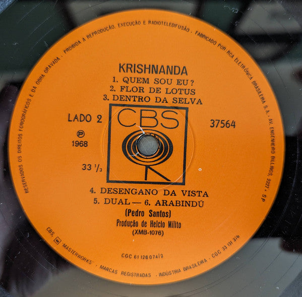 Pedro Santos ~ Krishnanda (Vinyl) - Djungel & Jazz