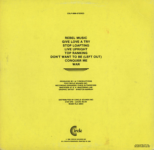 Johnny Clarke : Reggae Rebel (LP, Album)