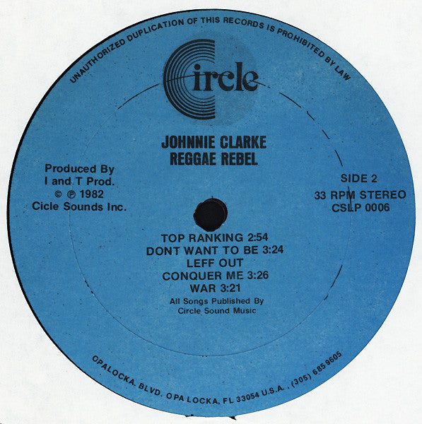 Johnny Clarke : Reggae Rebel (LP, Album)