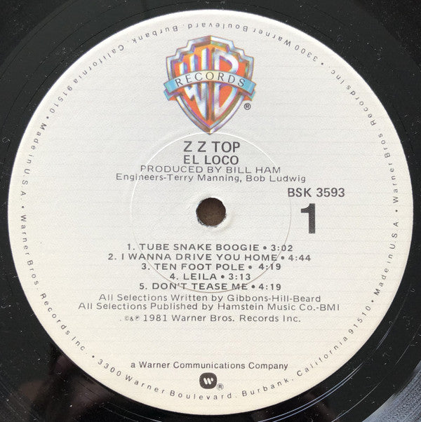 ZZ Top : El Loco (LP, Album, CAP)
