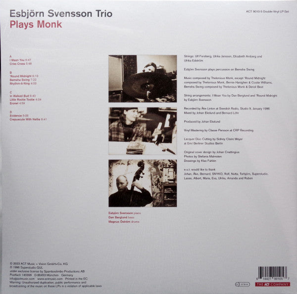 Esbjörn Svensson Trio ~ Esbjörn Svensson Trio Plays Monk (Vinyl) - Djungel & Jazz