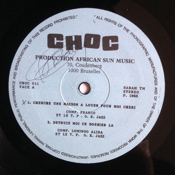 Franco - Nana Akumu - Baniel Et Le Orchestre T.P.O.K. Jazz ~ Cherche Une Maison A Louer Pour Moi Cheri (Vinyl) - Djungel & Jazz