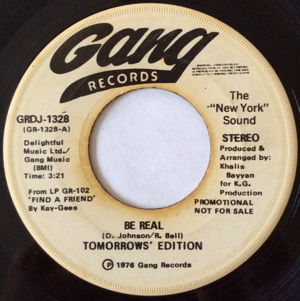 Tomorrow's Edition ~ Be Real (Vinyl) - Djungel & Jazz