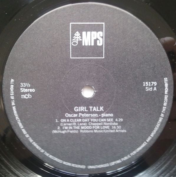 Oscar Peterson ~ Girl Talk (Vinyl) - Djungel & Jazz