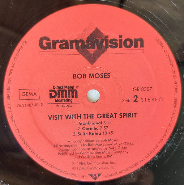 Bob Moses ~ Visit With The Great Spirit (Vinyl) - Djungel & Jazz