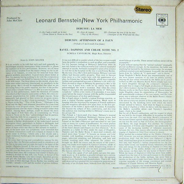 Debussy / Ravel - Leonard Bernstein, New York Philharmonic ~ La Mer / Afternoon Of A Faun / Daphnis And Chloe Suite No. 2 (Vinyl) - Djungel & Jazz