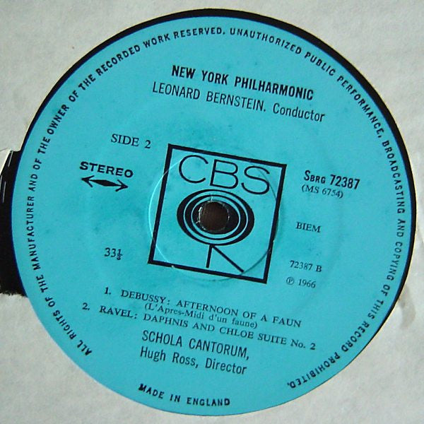 Debussy / Ravel - Leonard Bernstein, New York Philharmonic ~ La Mer / Afternoon Of A Faun / Daphnis And Chloe Suite No. 2 (Vinyl) - Djungel & Jazz