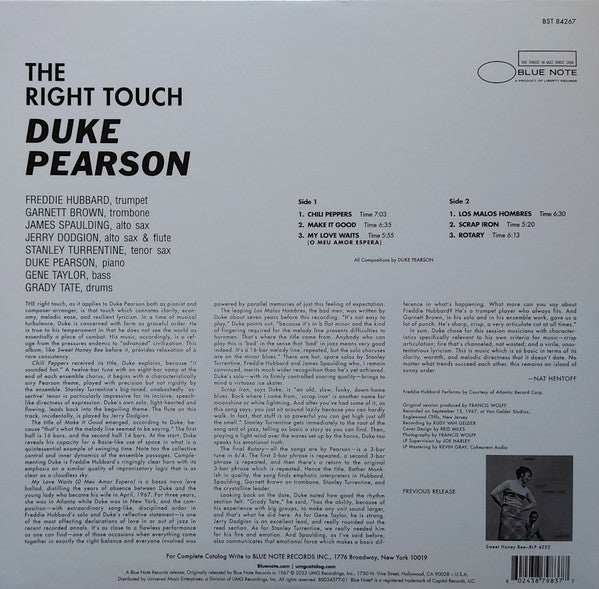 Duke Pearson ~ The Right Touch (Vinyl) - Djungel & Jazz