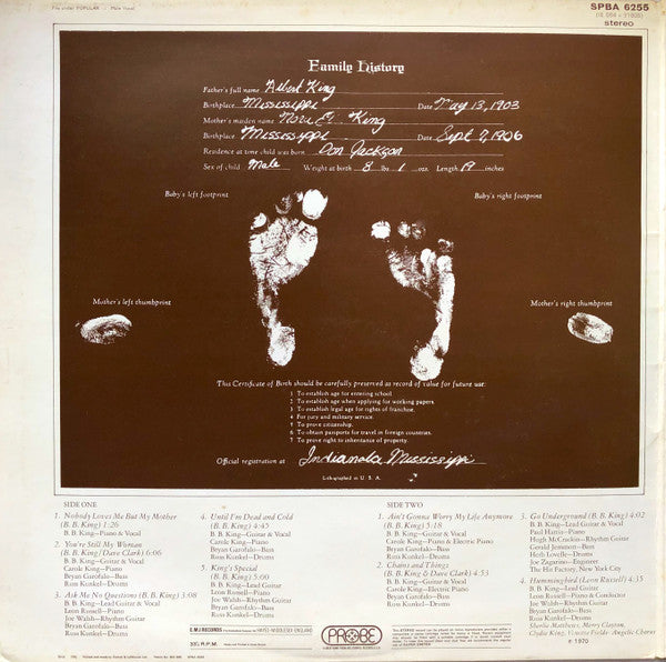 B.B. King ~ Indianola Mississippi Seeds (Vinyl) - Djungel & Jazz