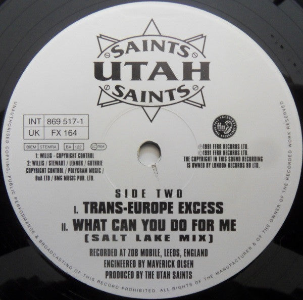 Utah Saints ~ What Can You Do For Me (Vinyl) - Djungel & Jazz