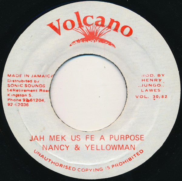 Sister Nancy & Yellowman : Jah Mek Us Fe A Purpose (7")