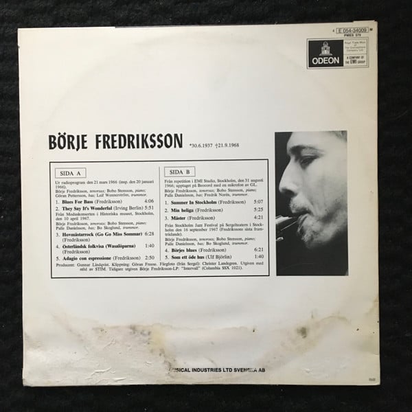 Börje Fredriksson ~ Börje Fredriksson (Vinyl) - Djungel & Jazz