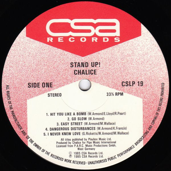 Chalice (3) : Stand Up! (LP, Album)