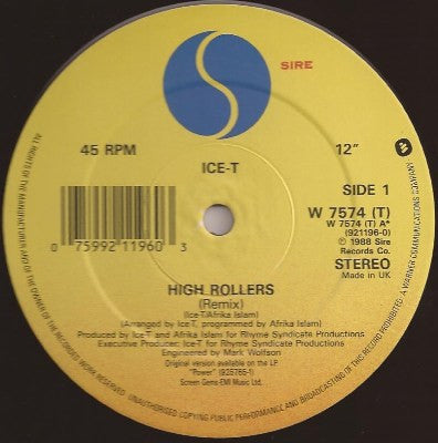 Ice-T ~ High Rollers (Remix) (Vinyl) - Djungel & Jazz