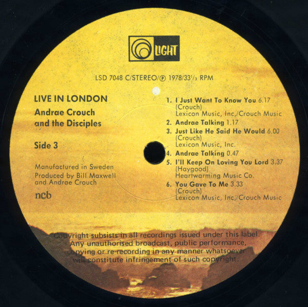 Andraé Crouch & The Disciples ~ Live In London (Vinyl) - Djungel & Jazz