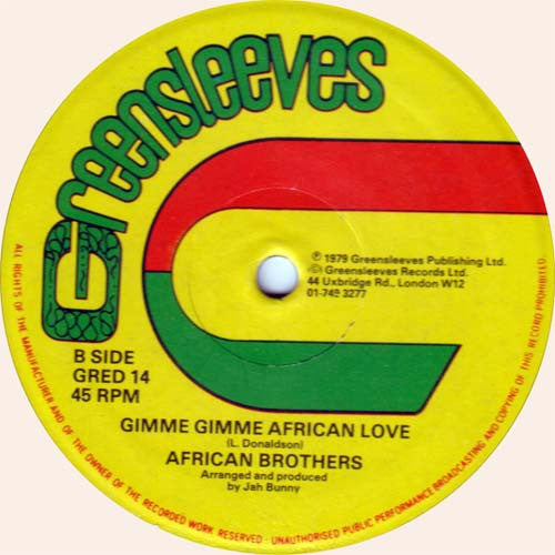 African Brothers (4) : A Di System / Gimme Gimme African Love (12")