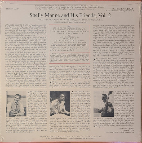 Shelly Manne & His Friends : Modern Jazz Performances Of Songs From My Fair Lady (LP, Album, RE, 180)