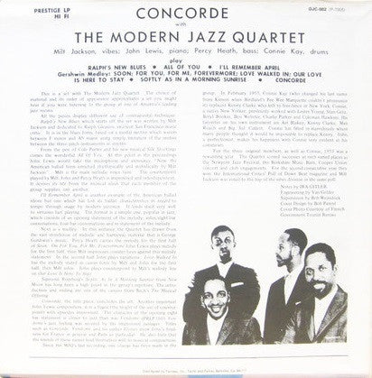 The Modern Jazz Quartet ~ Concorde (Vinyl) - Djungel & Jazz
