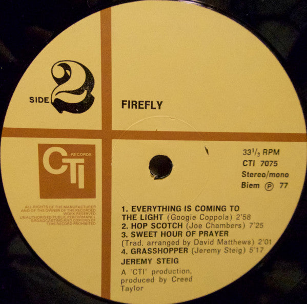 Jeremy Steig ~ Firefly (Vinyl) - Djungel & Jazz