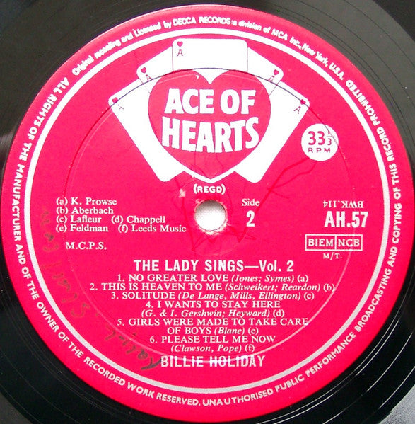 Billie Holiday ~ The Lady Sings - Vol. 2 (Vinyl) - Djungel & Jazz