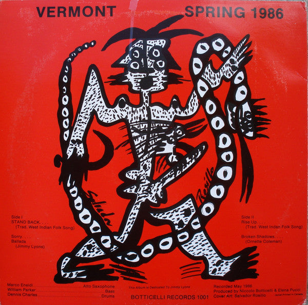 Marco Eneidi, William Parker, Dennis Charles ~ Vermont Spring 1986 (Vinyl) - Djungel & Jazz