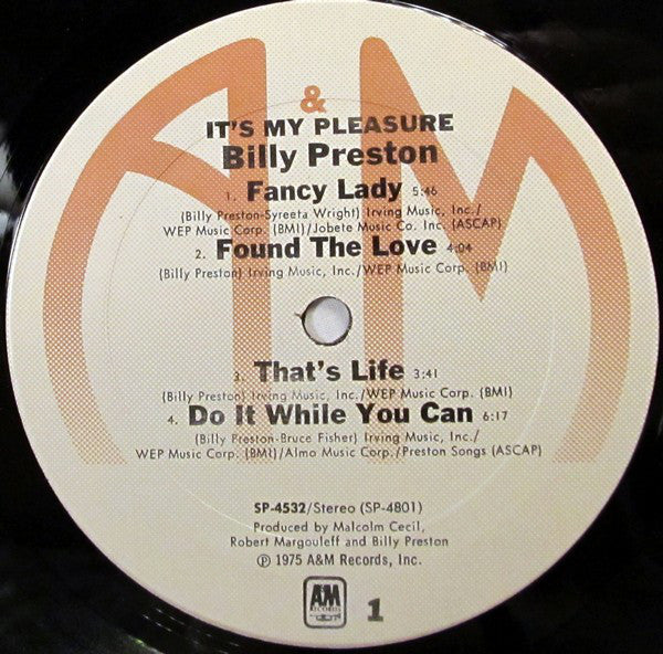 Billy Preston ~ It's My Pleasure (Vinyl) - Djungel & Jazz