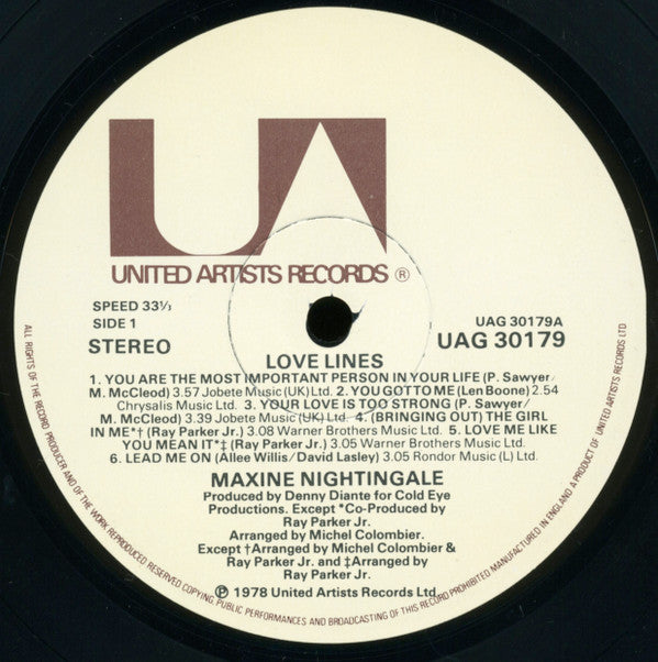 Maxine Nightingale ~ Love Lines (Vinyl) - Djungel & Jazz