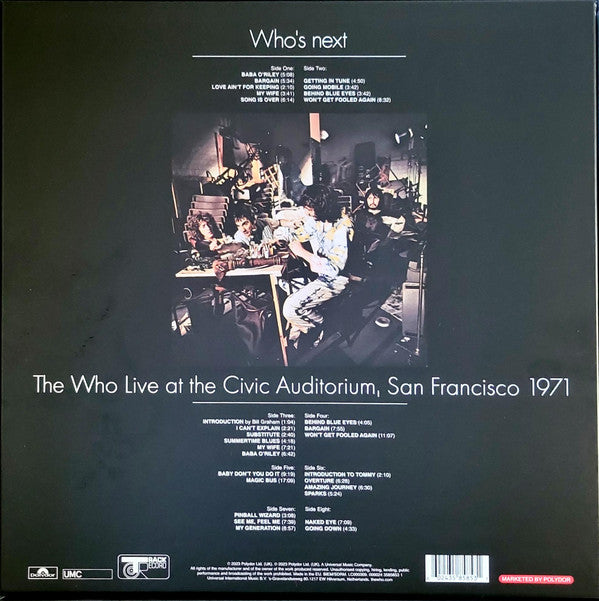 The Who : Who's Next | The Who Live At The Civic Auditorium, San Francisco 1971 (LP, Album, RE + 3xLP, RE + Box, Dlx, RM)
