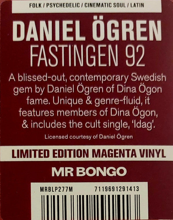 Daniel Ögren ~ Fastingen 92 (Vinyl) - Djungel & Jazz