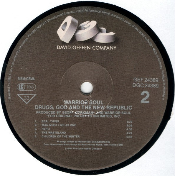 Warrior Soul : Drugs, God And The New Republic (LP, Album)