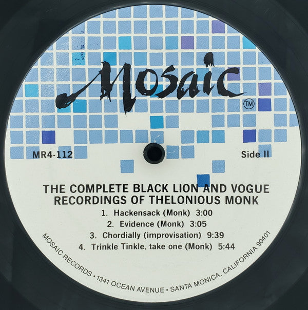 Thelonious Monk ~ The Complete Black Lion And Vogue Recordings Of Thelonious Monk (Vinyl) - Djungel & Jazz