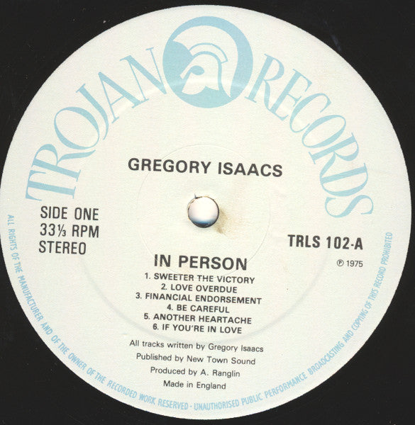 Gregory Isaacs : In Person (LP, Album)
