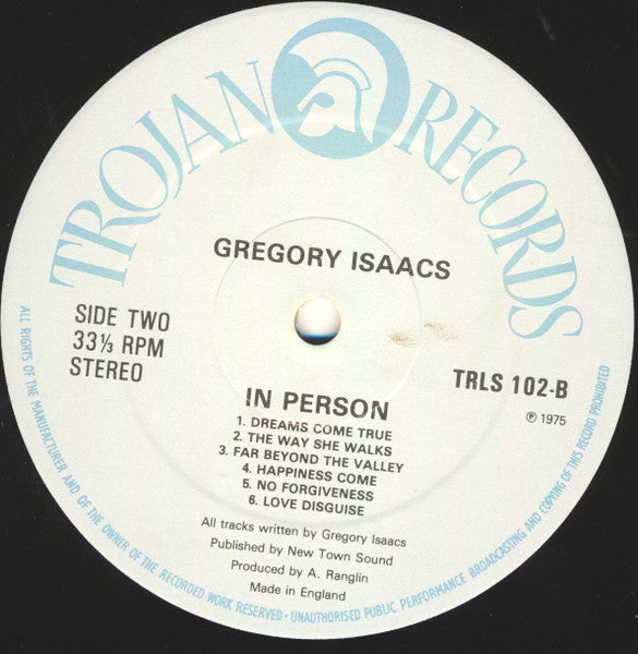 Gregory Isaacs : In Person (LP, Album)