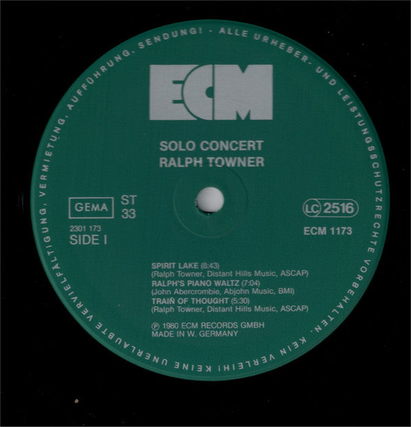 Ralph Towner ~ Solo Concert (Vinyl) - Djungel & Jazz