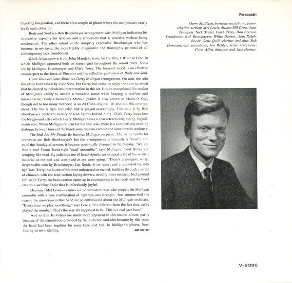 Gerry Mulligan And The Concert Jazz Band ~ At The Village Vanguard (Vinyl) - Djungel & Jazz