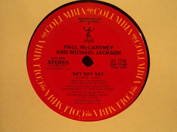 Paul McCartney And Michael Jackson ~ Say Say Say (Vinyl) - Djungel & Jazz