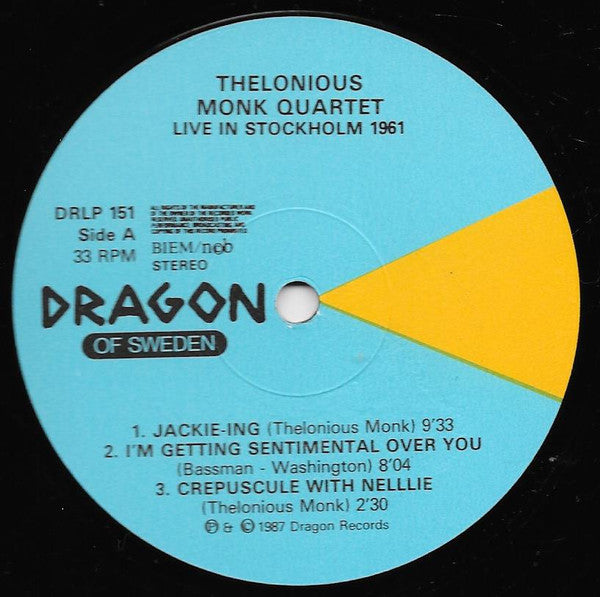 The Thelonious Monk Quartet ~ Live In Stockholm 1961 (Vinyl) - Djungel & Jazz