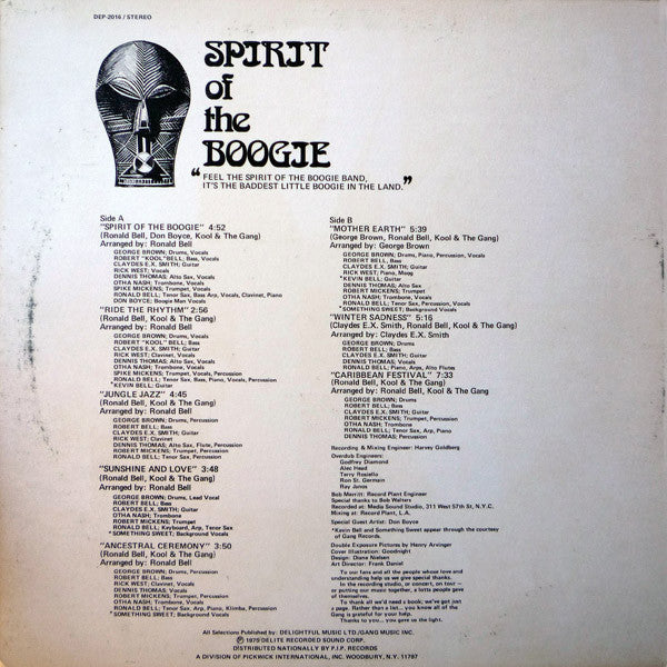 Kool & The Gang ~ Spirit Of The Boogie (Vinyl) - Djungel & Jazz