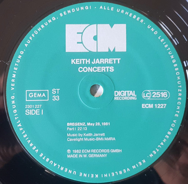 Keith Jarrett ~ Concerts (Vinyl) - Djungel & Jazz