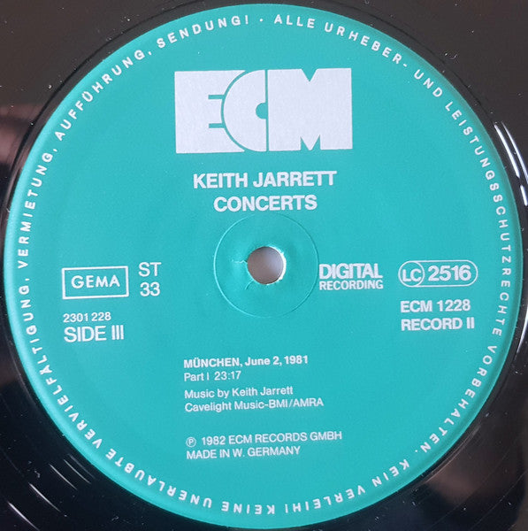 Keith Jarrett ~ Concerts (Vinyl) - Djungel & Jazz