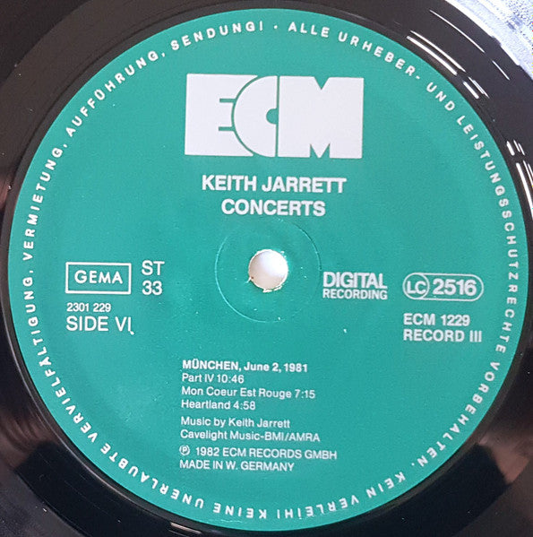 Keith Jarrett ~ Concerts (Vinyl) - Djungel & Jazz