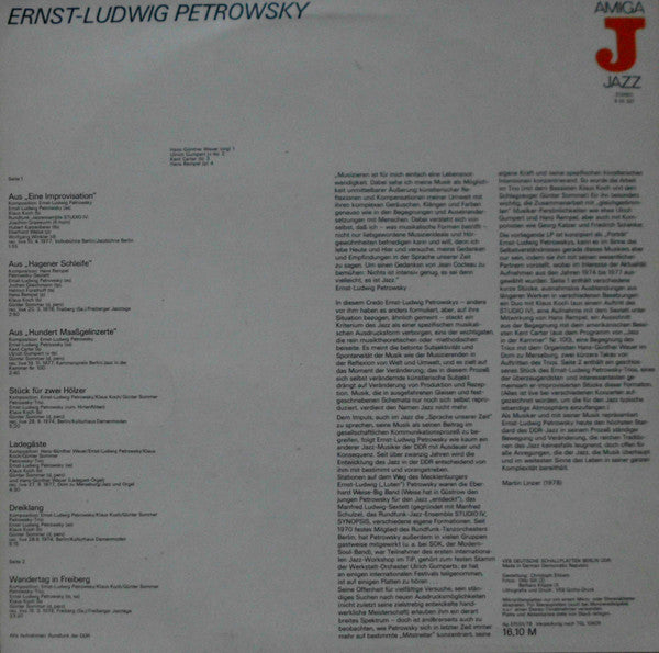 Ernst-Ludwig Petrowsky ~ Ernst-Ludwig Petrowsky (Vinyl) - Djungel & Jazz