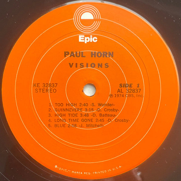 Paul Horn : Visions (LP, Album, Pit)